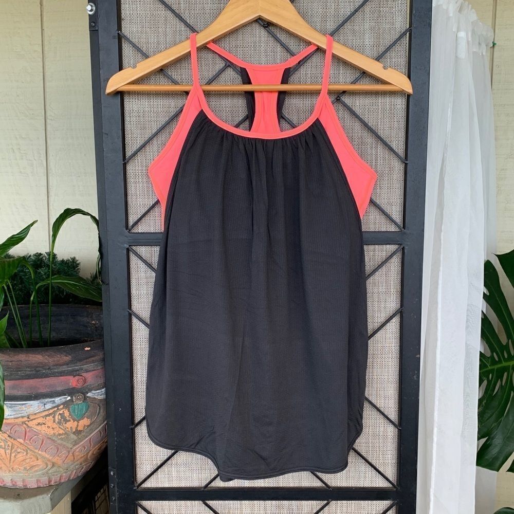 Lululemon Grey Pink Tank Size 6 Exercise Top
